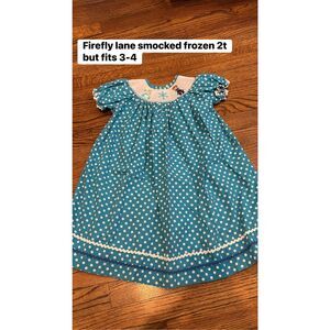 Firefly Lane smocked Frozen bishop dress 2T